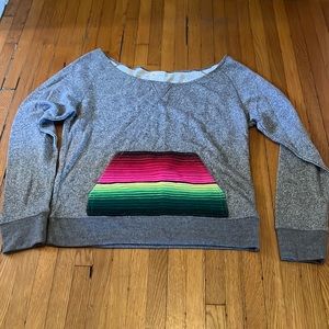 K. Calor Handmade Off the shoulder sweatshirt with serape pocket (women's cut)